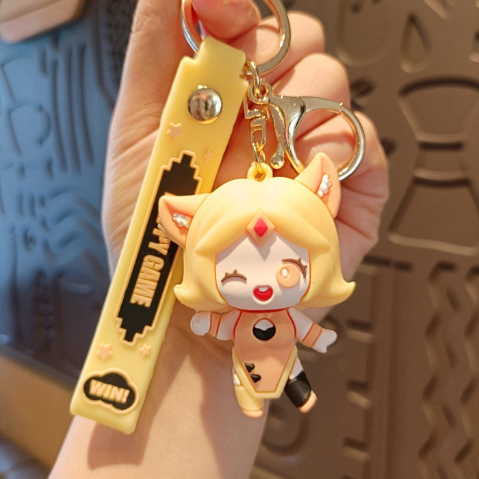 Wholesale Cartoon Silicone Doll Keychain JDC-KC-MingT181