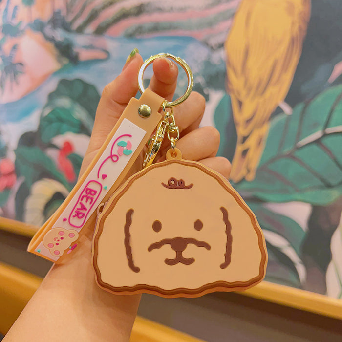 Wholesale  Cartoon  Cute Coin Purse Key Chain Silicone  Children Card Bag Wallet Keychain  Pendant