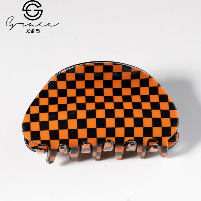 Wholesale Pumpkin Half Round Hair Claw Clip Trendy Decorative PVC Hair Accessory