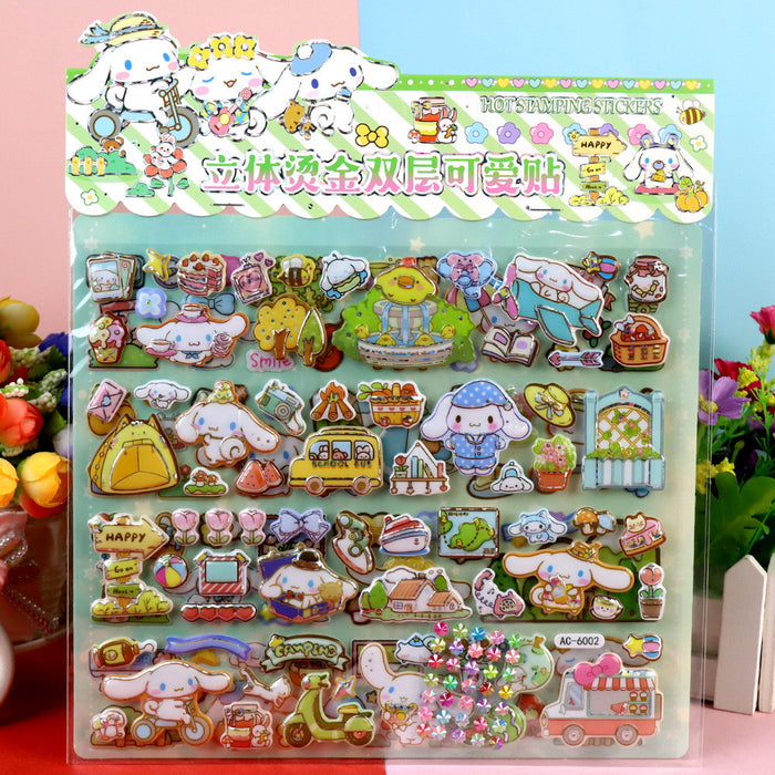 Wholesale cartoon double-layer three-dimensional library  home stickers three-dimensional large bubble stickers