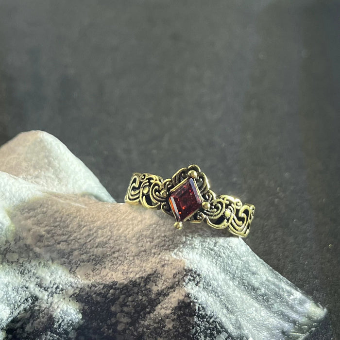 Wholesale Black gold split ring, niche retro style