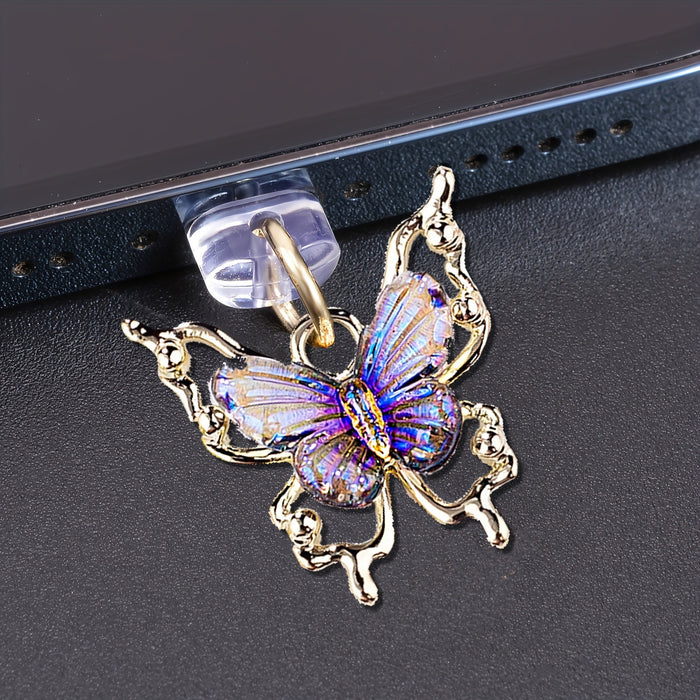 Wholesale Butterfly gradient butterfly mobile phone dust plug