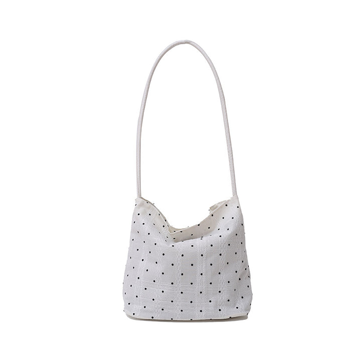 Wholesale Niche polka dot bag, stylish and versatile, single shoulder armpit bag, lightweight and simple bucket bag