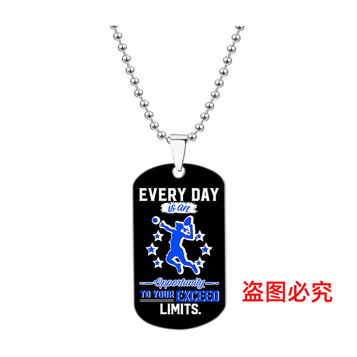 Wholesale Color Printing Sports Stainless Steel Necklace JDC-NE-Gangg001