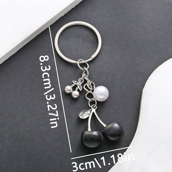 Wholesale Creative cherry-shaped enamel metal keychain