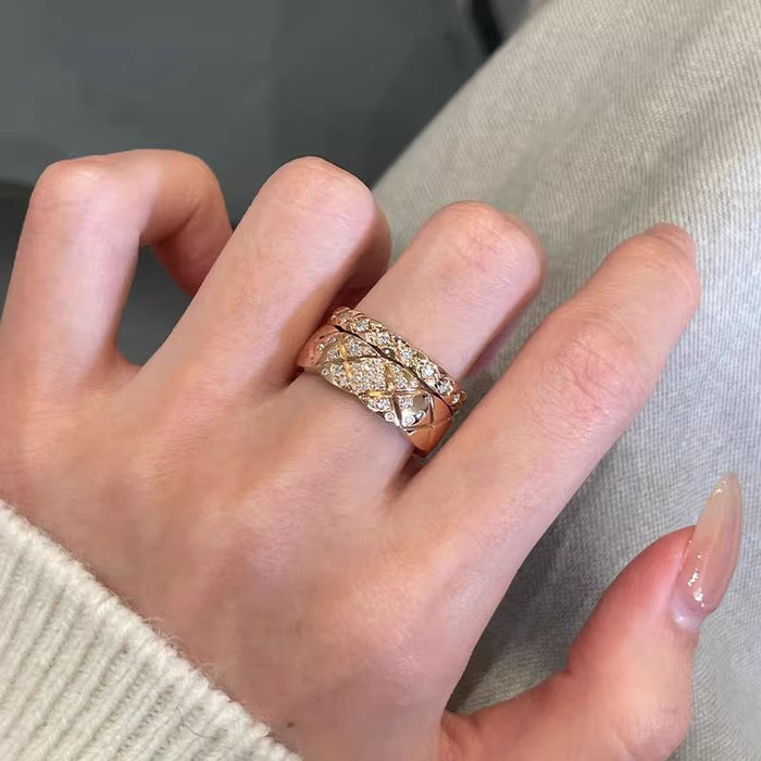 Wholesale Tweed Style Quilted diamond Rings for Women