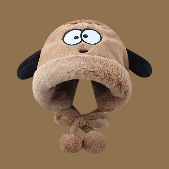 Wholesale Autumn and Winter Cute Puppy Pullover Hat Thickened Warm Ear Protection Hat