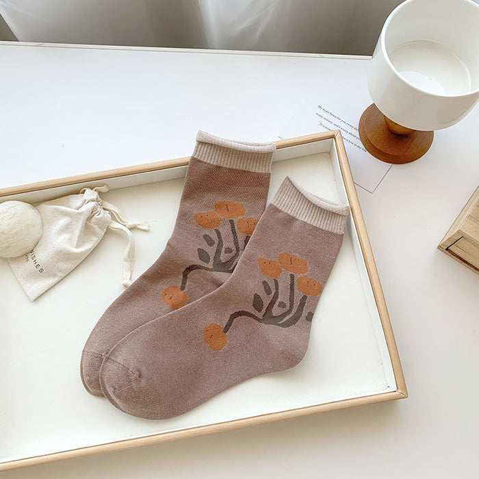 Wholesale New mid tube boneless socks, niche trend, personalized stacking socks, cotton