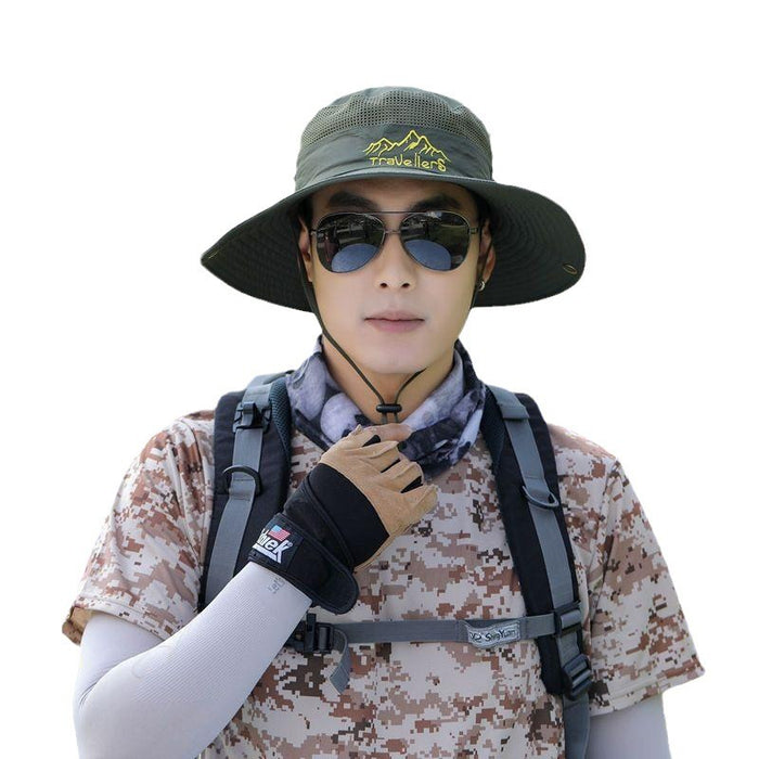 Wholesale Fisherman hat men's summer outdoor fishing sun protection large brim thin breathable sun hat