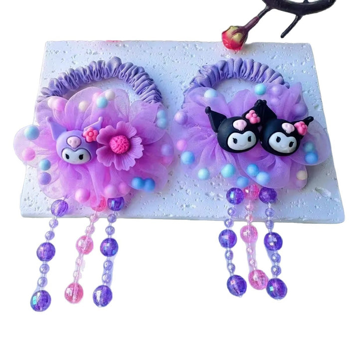 Wholesale Kids'  Flower High Elastic Tassel  Hair Scrunchies