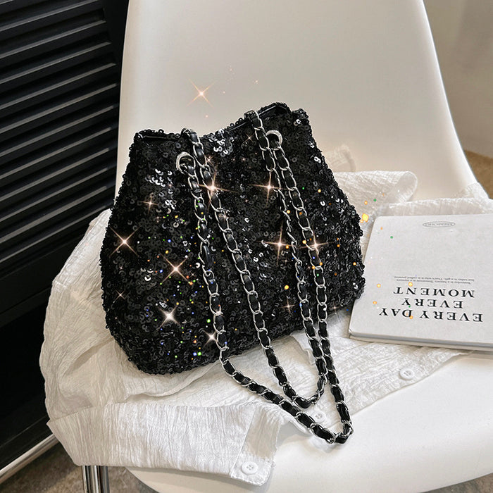 Wholesale Simple Evening Bag Summer New Sequin Bucket Bag Fashion Shoulder Underarm Bag Korean Version Women's Bag JDC-SD-TY002