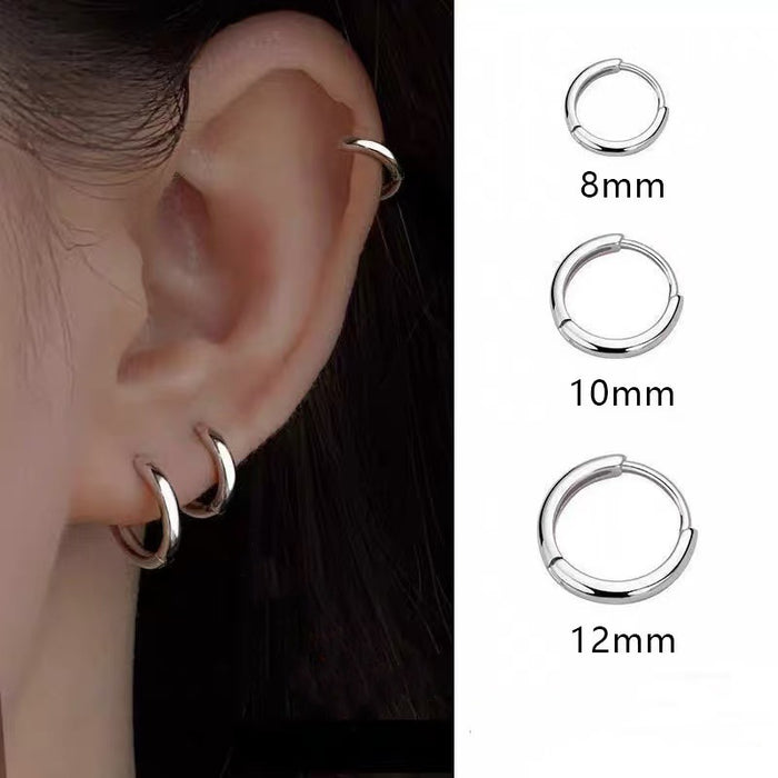 Wholesale Round buckle stainless steel wire ear buckle earrings, simple ear rings, in stock ear buckles, ear rings, earrings