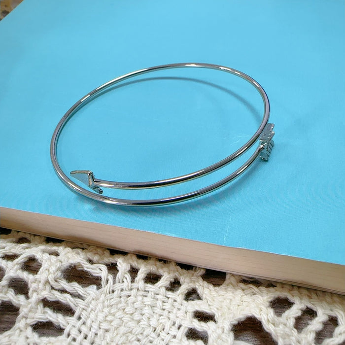 Wholesale Simple and versatile smooth surface bracelet, silver plated bracelet, C-shaped double bead adjustable size