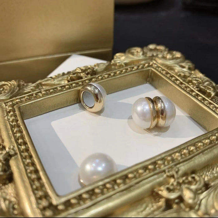 Wholesale magnetic imitation pearl ear clip summer new earrings pearl earrings