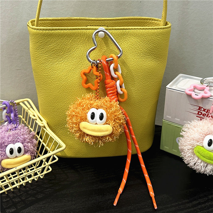 Wholesale Cute cartoon plush toy pendant, keychain, backpack, woven rope