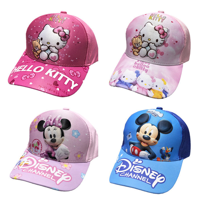 Wholesale 3D printed children's baseball cap, anime cartoon mesh cap, sun hat