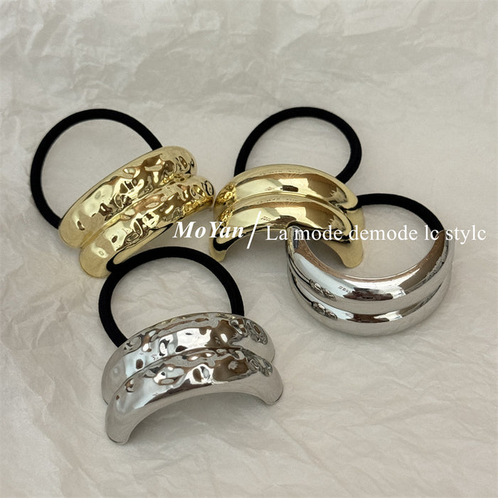 Wholesale Alloy Concave and Convex Elastic Hair Band Geometric Hair Rope Retro Elegant Headband