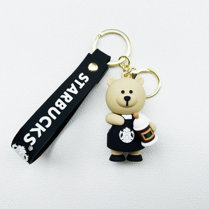 Wholesale Soft rubber cute bear cartoon keychains