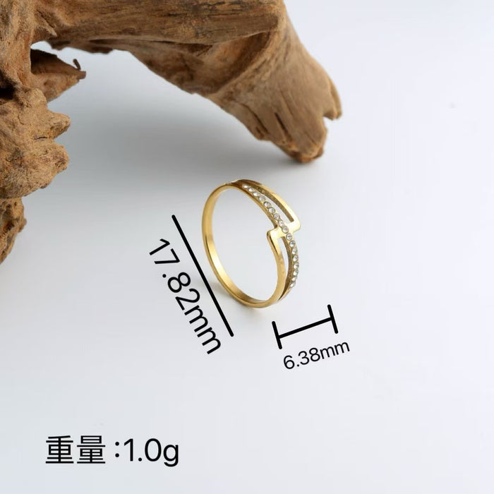 Wholesale ring jewelry titanium steel ring color retention gold plating women's ring