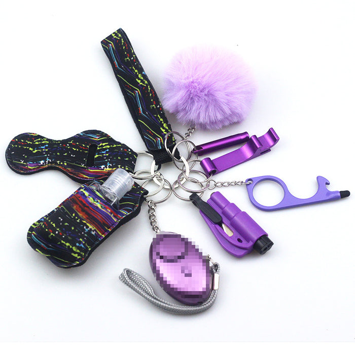 Wholesale Diving Fabric 10-piece Metal Keychain JDC-KC-TouMS001