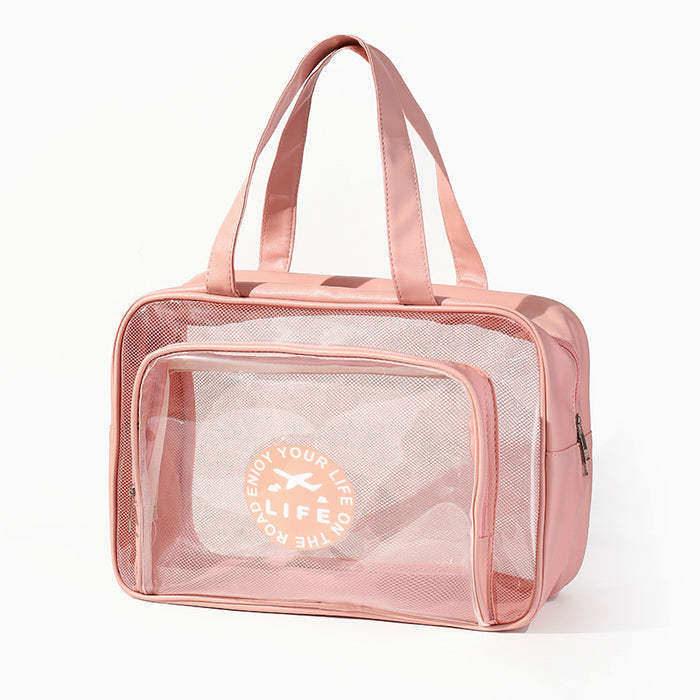 Wholesale PVC wash bag, hand-held single shoulder dry wet separation bag, waterproof makeup and wash storage bag