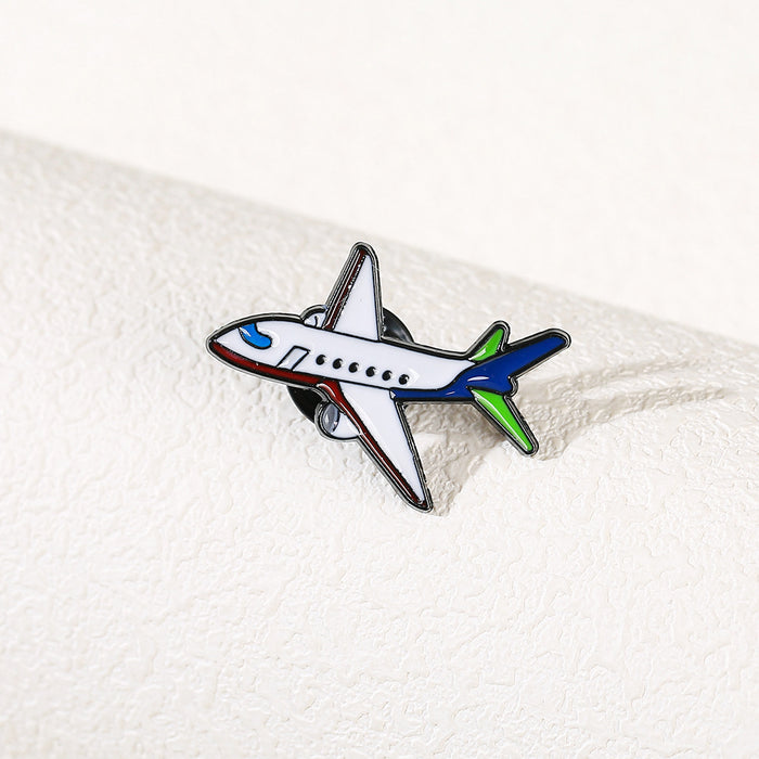 Wholesale Metal 3D Airplane Brooch Electroplated Fighter Jet Pin Fashion Accessory For Clothing And Backpack