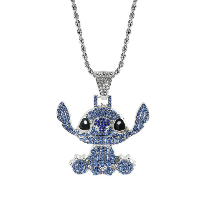 Wholesale Cute cartoon necklace made of alloy and inlaid with zircon