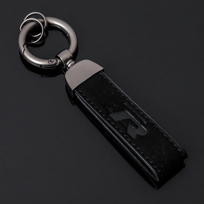 Wholesale Suede car logo keychain, steel stamp, Audi Volkswagen keychain, hanging accessory