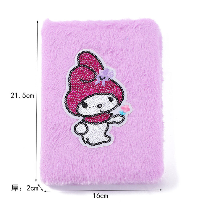 Wholesale Cute Bunny Plush Notebook Cartoon Note Plush Diary Creative Sequin Hand Ledger