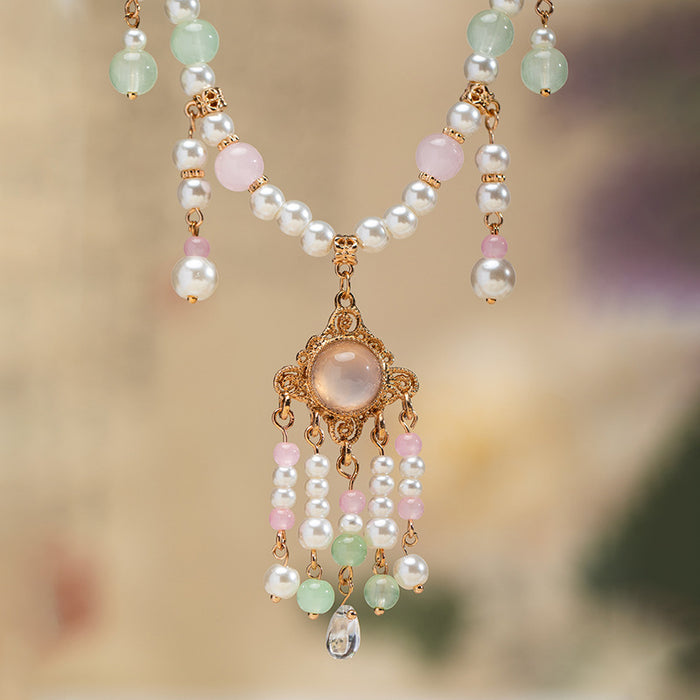 Wholesale Hanfu Accessories Yingluo Necklace tassel Accessories Pearl Pendant