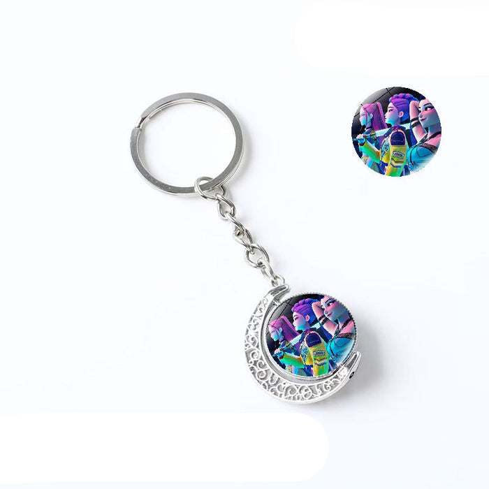 Wholesale Kpop Double-sided rotating pendant keychain