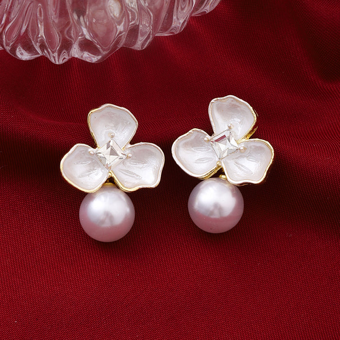 Wholesale  Flower Pearl Earrings Women's Niche Unique