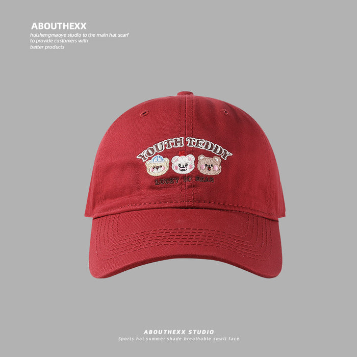 Wholesale Embroidered baseball cap, sweet and versatile, new wide brimmed duckbill cap for couples