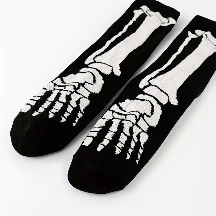 Wholesale  Skull Cartoon Printed Casual Socks for Men and Women Sweat Absorbing Autumn and Winter Mid-tube Socks