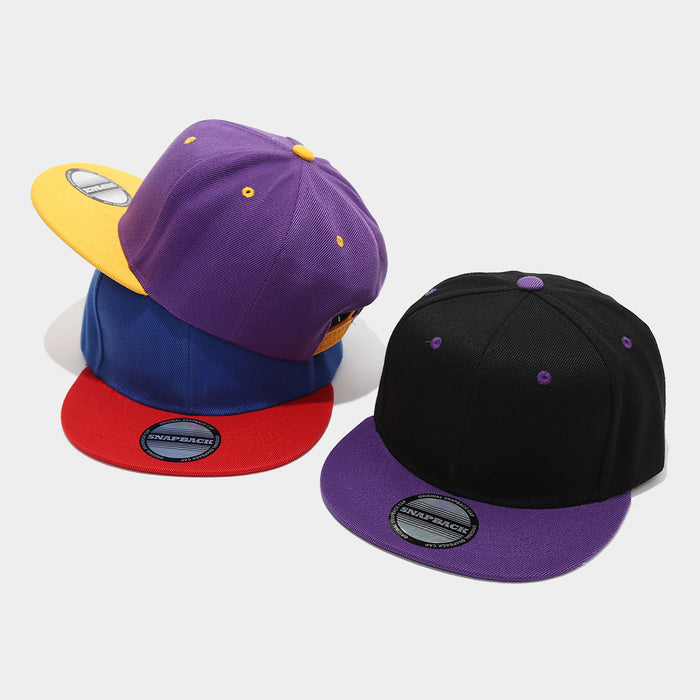 Wholesale Two-tone color block hip-hop cap unisex flat-brimmed baseball cap