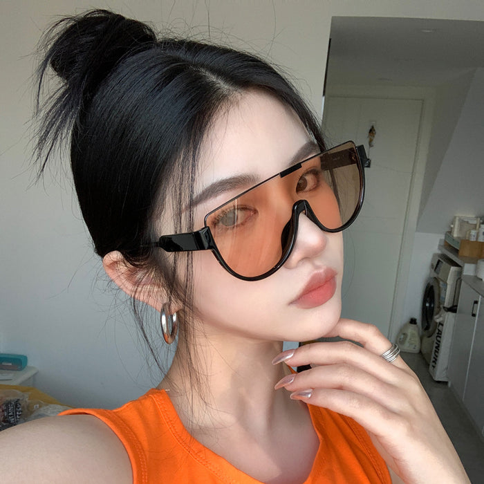 Wholesale Conjoined sunglasses, brown sunglasses, UV resistant glasses