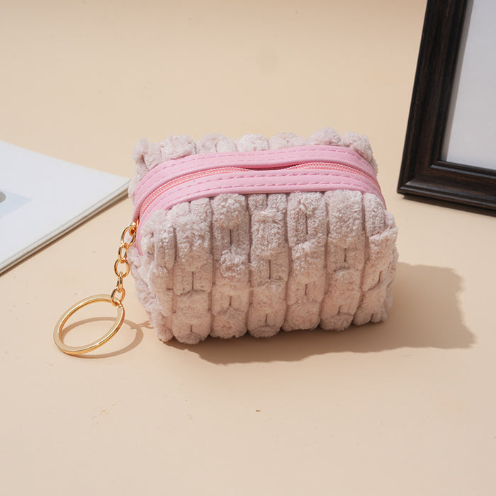 Wholesale Plush Square Mini Coin Purse Children's Cute Keychain Small Bag