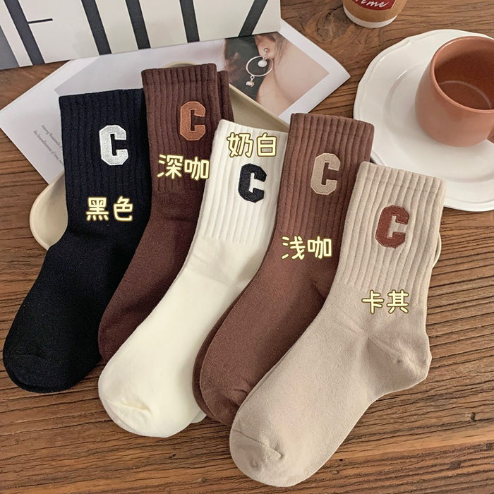 Wholesale Letter socks, children's mid tube socks, cotton soles, sweat absorbing and odor proof long socks, external sports socks