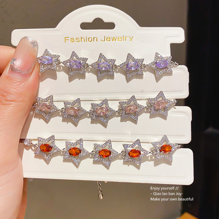 Wholesale Star Hollow Star Bracelet with Zircon Trendy Fashion Accessory