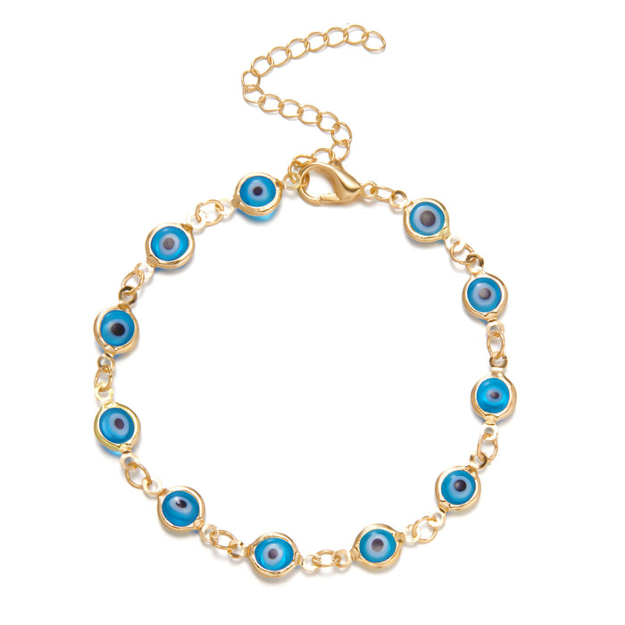 Wholesale Adjustable Retro Color Drip Oil Eye Bracelet