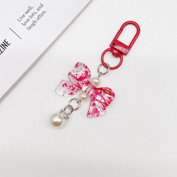 Wholesale Soft Touch Lacquer Bow Keychain Mixed Color Plastic Bag Charm MOQ≥2