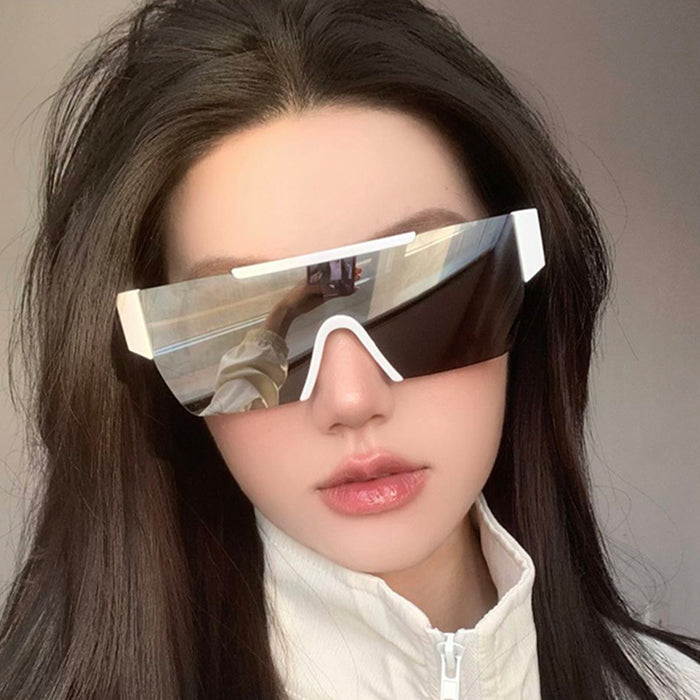Wholesale Fashion cycling sunglasses, outdoor windproof large frame glasses, street photography, high-end sun shading sunglasses