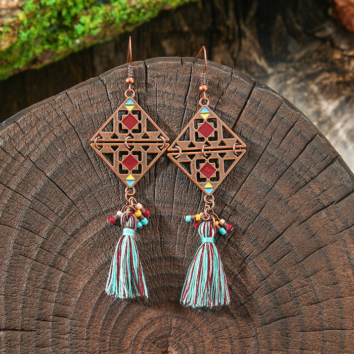 Wholesale Bohemian Tassel Earrings Vintage Style Fashion Accessory Gift MOQ≥2