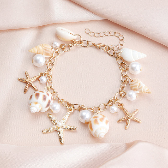 Wholesale Conch and Starfish Pendant Bracelet