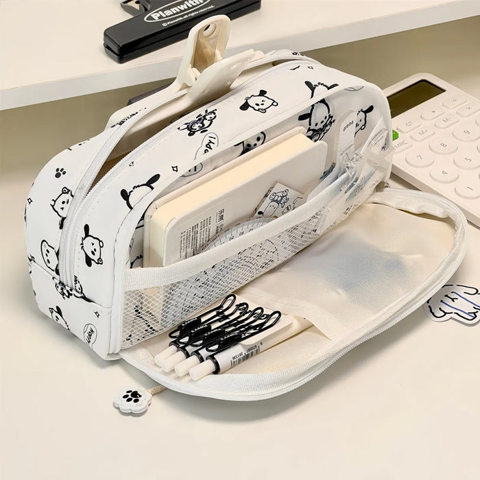 Wholesale Double Zipper Double Layer Pencil Bag