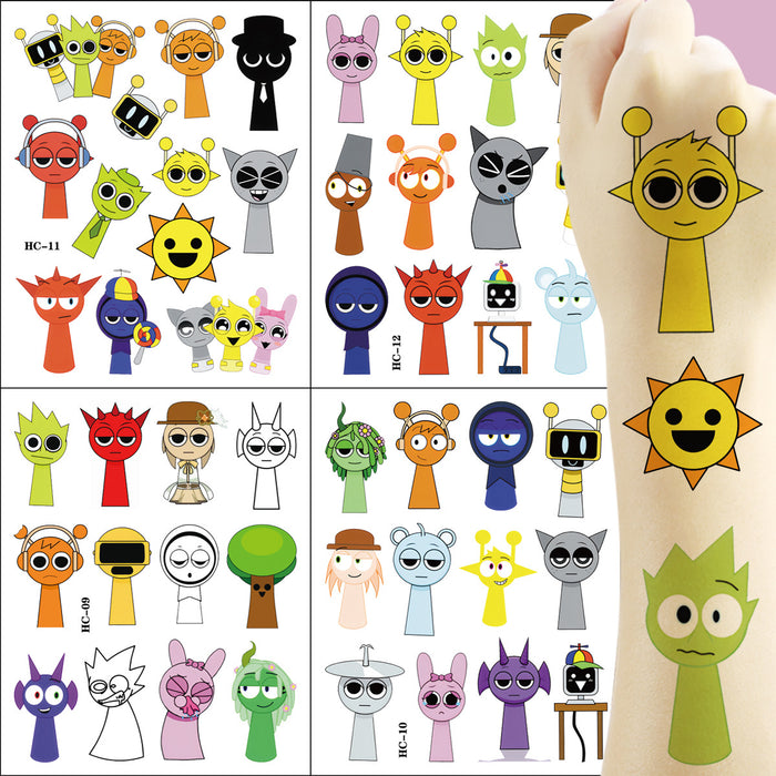 Wholesale Music Game Cartoon Water Transfer Disposable Decorative Sticker