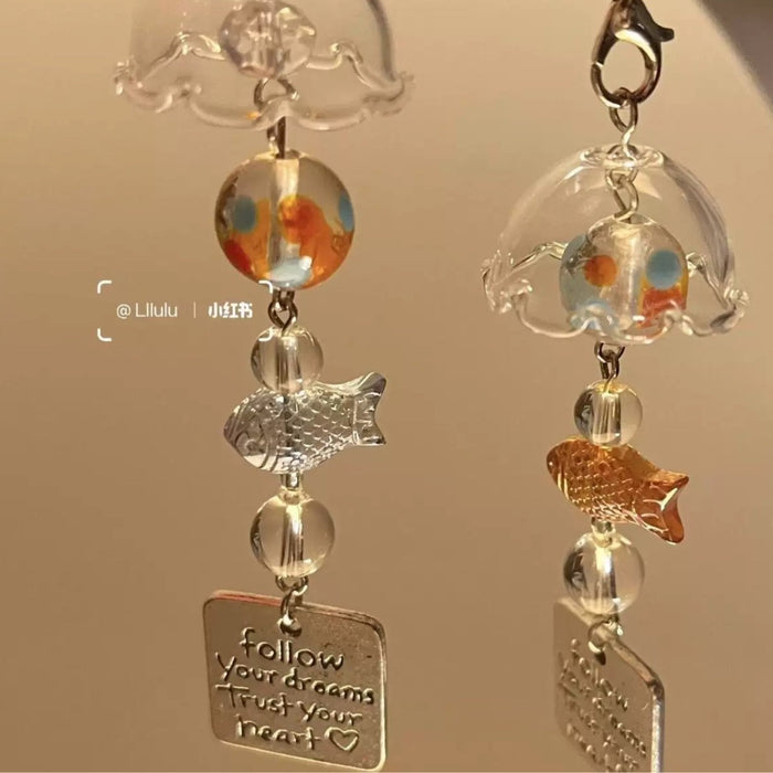 Wholesale goldfish wind chime phone case pendant bracelet beads pendant accessories