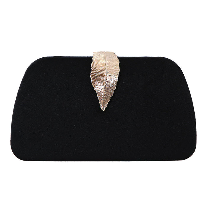 Wholesale New Fashionable Temperament Dinner Bag Velvet Metal Leaf Dress Paired with Banquet Handbag Small Square Bag for Women JDC-HB-MM006