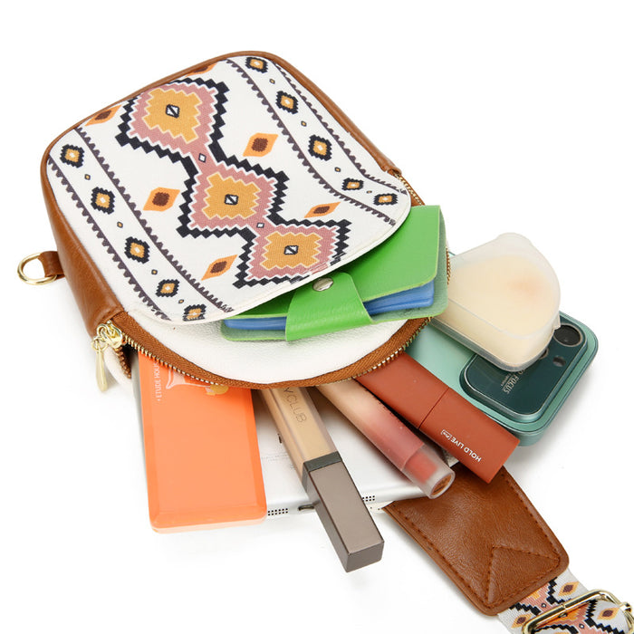 Wholesale PU Large Capacity Bohemian Checkered Crossbody Bag JDC-SD-longl004