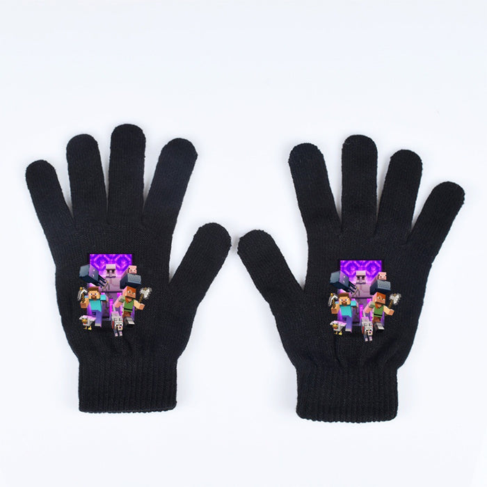 Wholesale Solid color knitted warm mittens